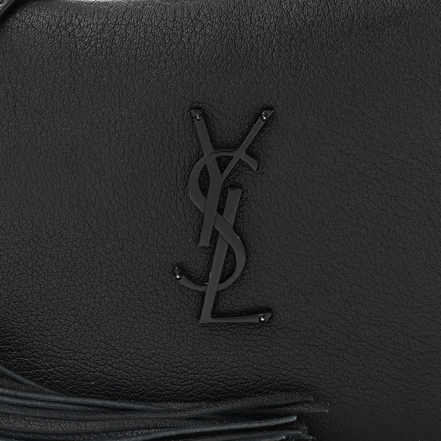 Saint Laurent Grained Lambskin Monogram Lou Camera Bag Black 8 of 10