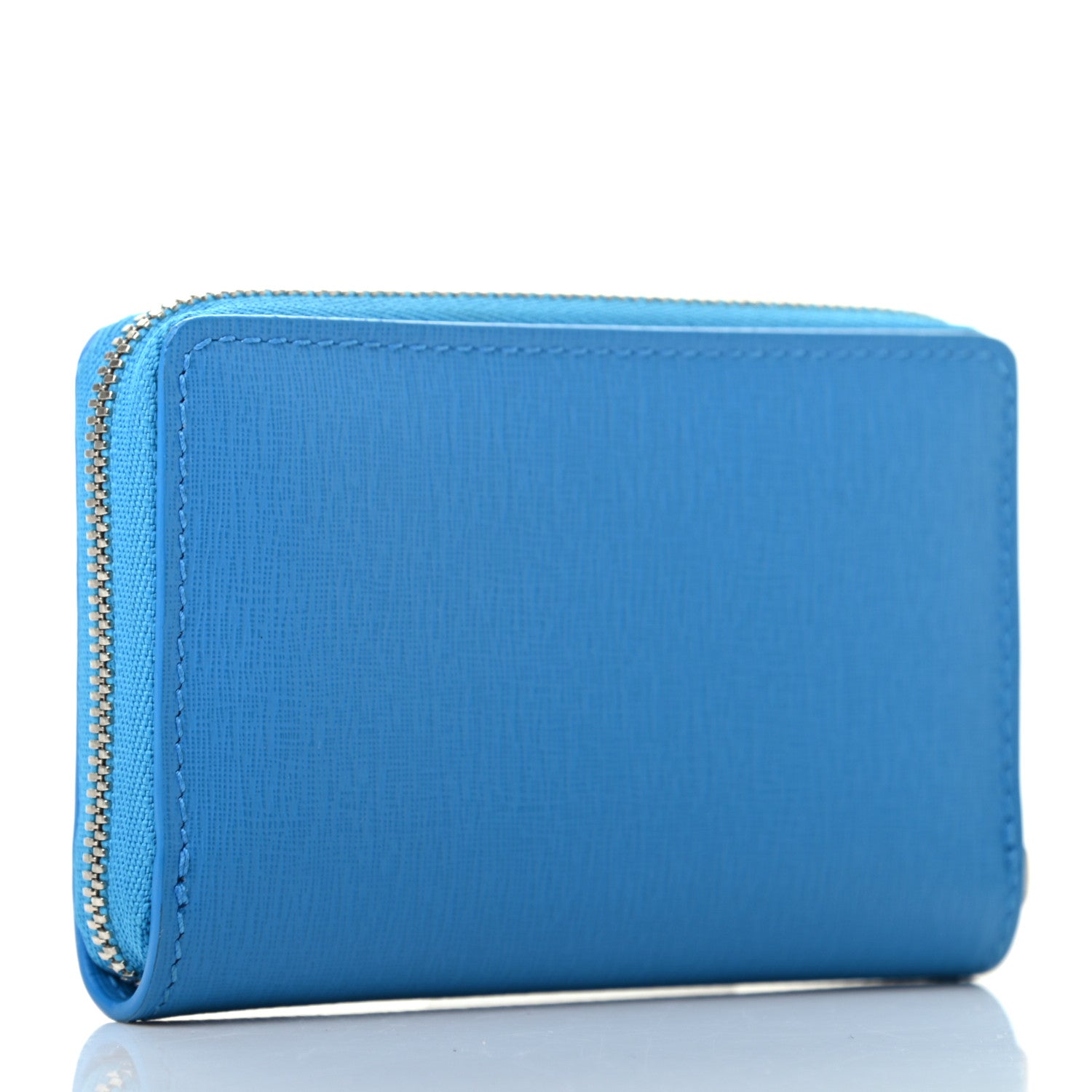 Balenciaga Striped Calfskin Essential Zip Around Card Case Bleu 2 of 6