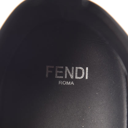 Fendi Glazed Fabric FF 1974 Stamp Patch High Top Sneakers 38.5 Mogano Panna Black 10 of 12