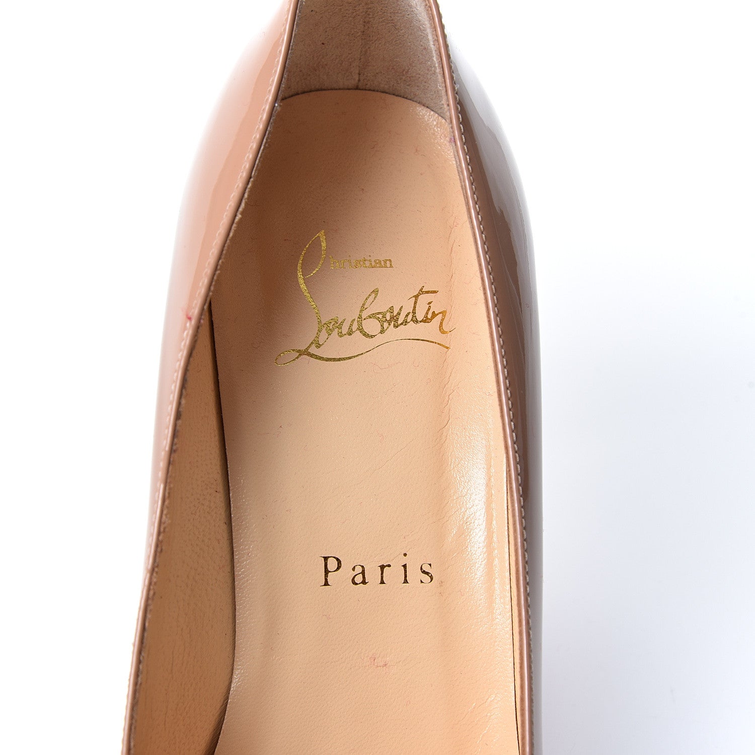 Christian Louboutin Patent Decollete 554 85 Pumps 35.5 Nude 7 of 10