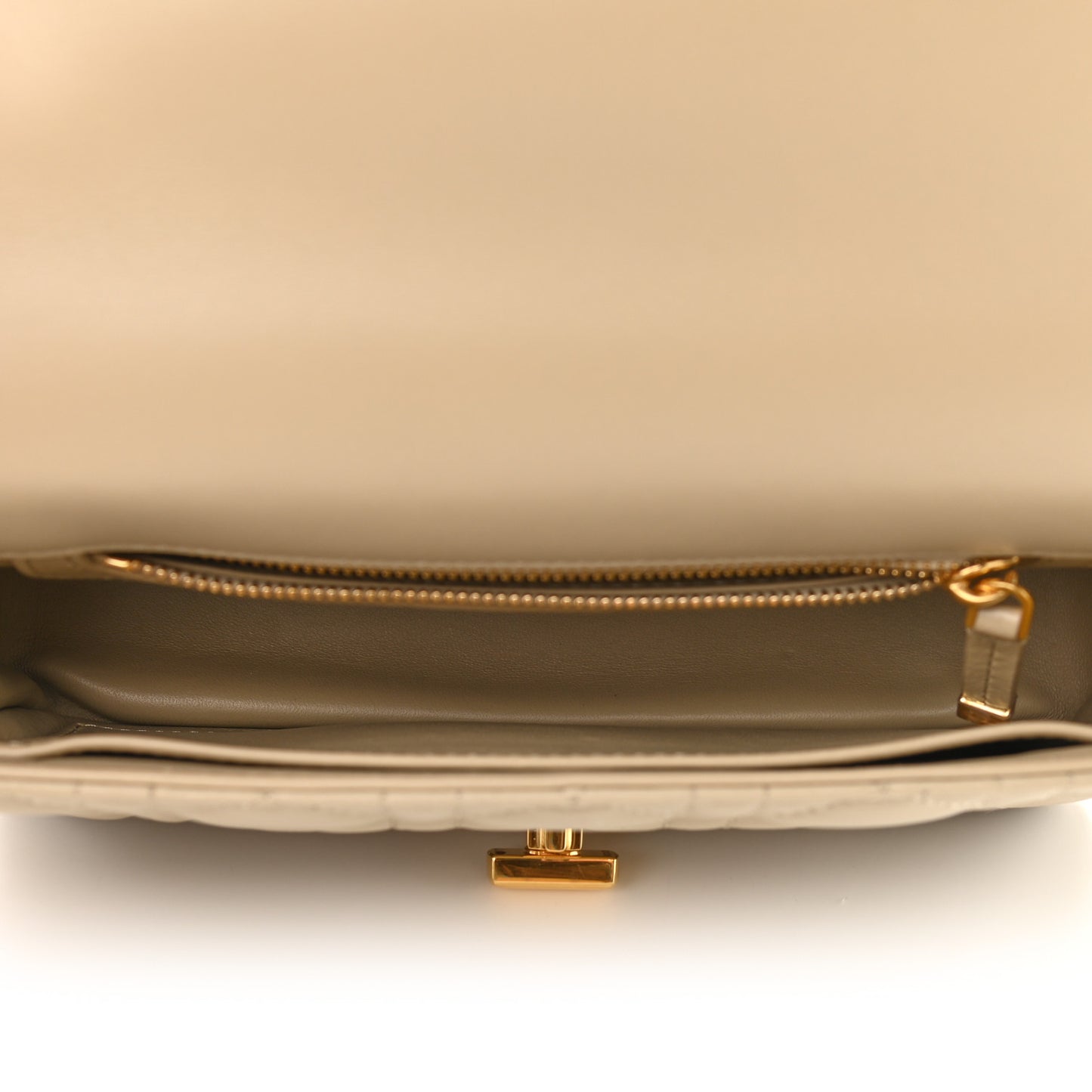Lambskin Cannage Small Caro Bag Beige