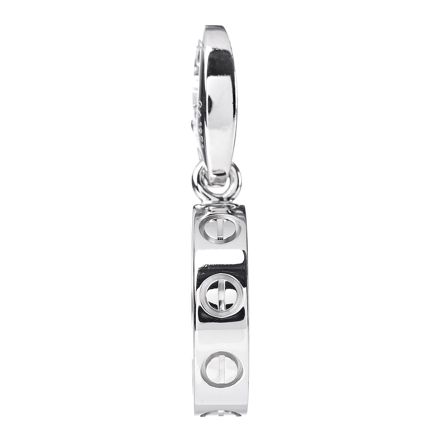 Cartier 18K White Gold LOVE Ring Charm 3 of 4