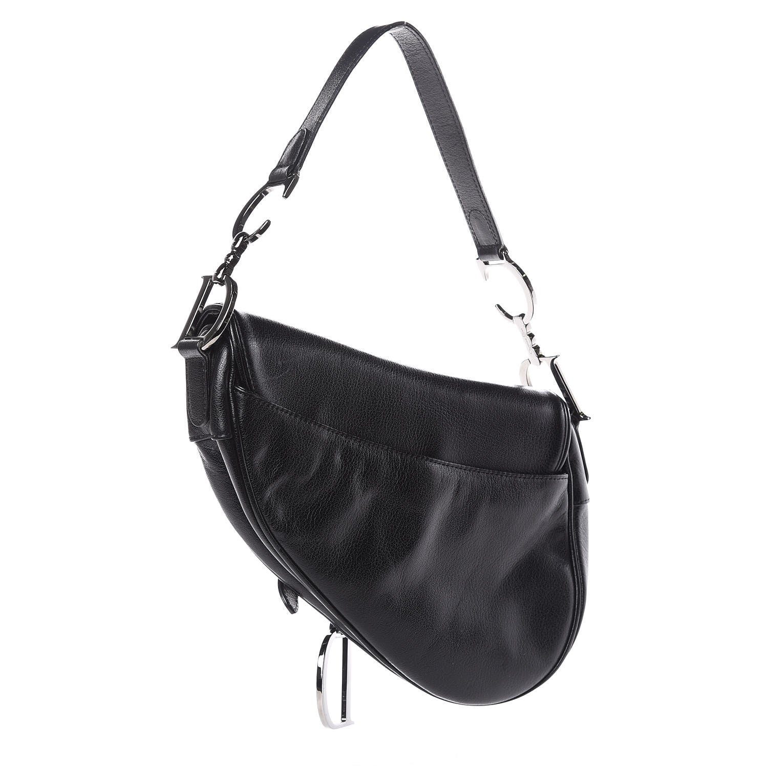 Christian Dior Calfskin Saddle Bag Black 3 of 8
