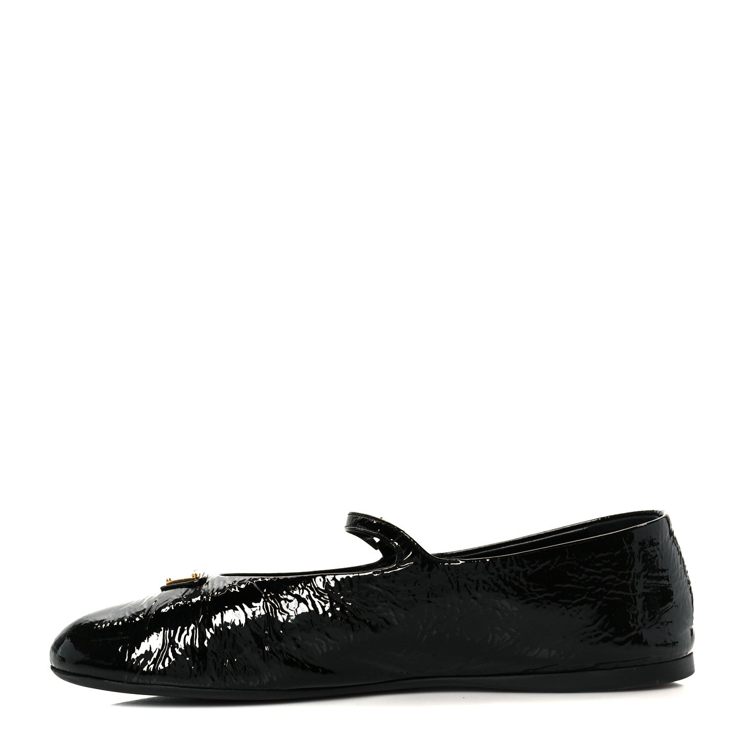 Prada Patent Calfskin Triangle Ballerina Flats 40 Black 1 of 10