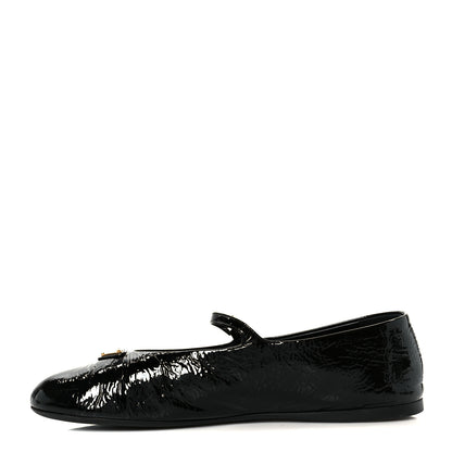 Prada Patent Calfskin Triangle Ballerina Flats 40 Black 1 of 10