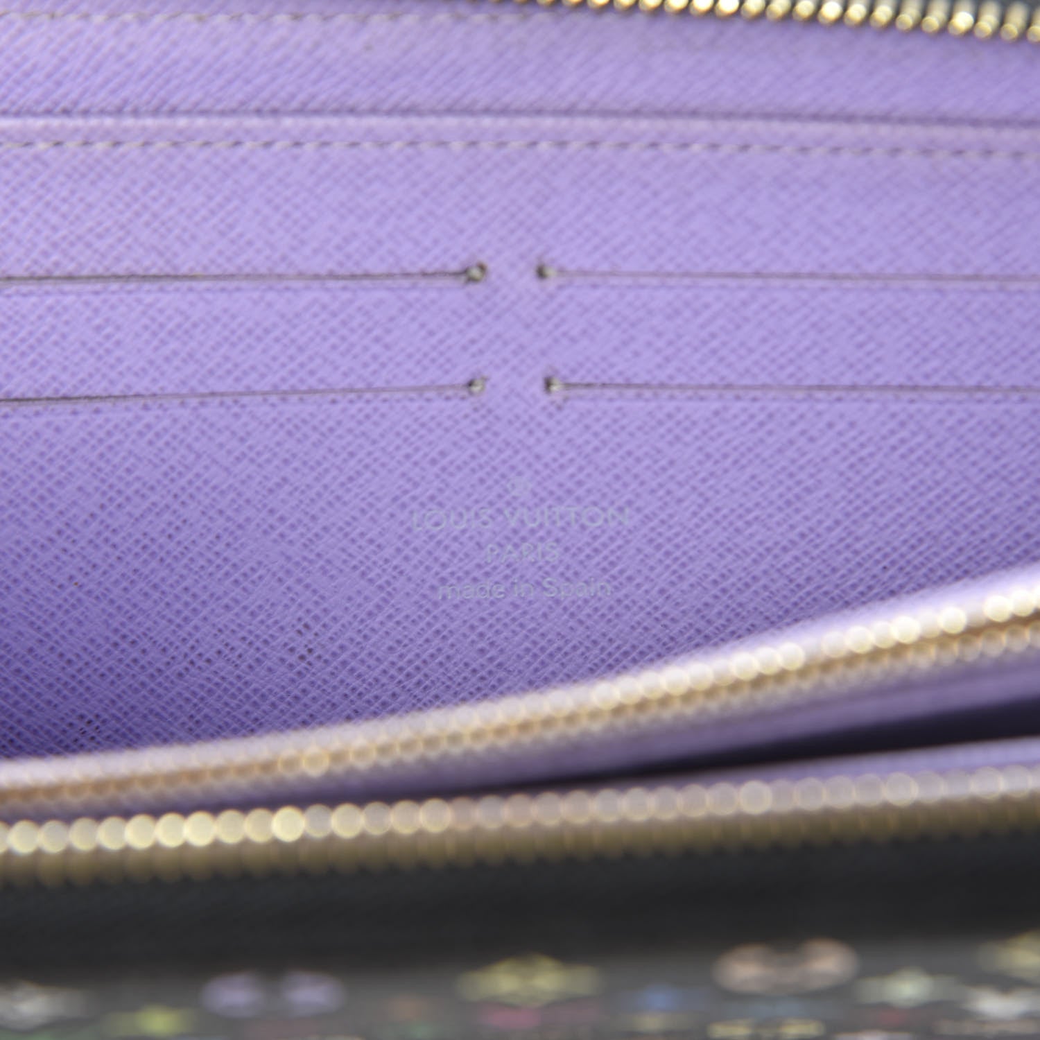 Louis Vuitton Monogram Multicolor Zippy Wallet Black Violet 7 of 8