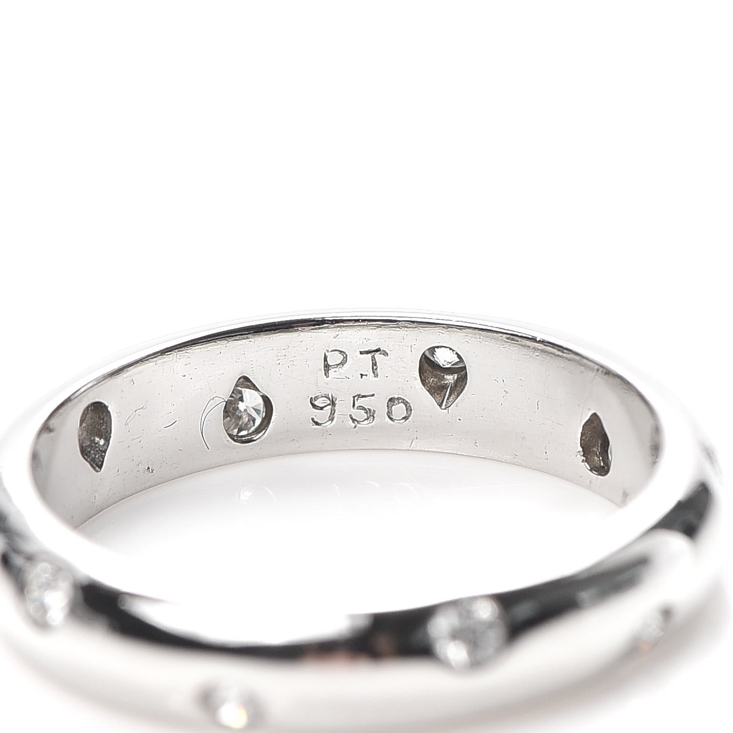 Tiffany Platinum Diamond 4mm Etoile Band Ring 50 5.25 4 of 6