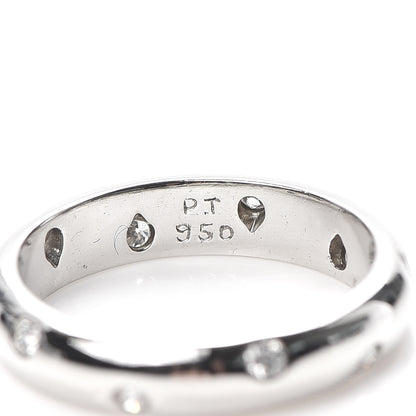 Tiffany Platinum Diamond 4mm Etoile Band Ring 50 5.25 4 of 6