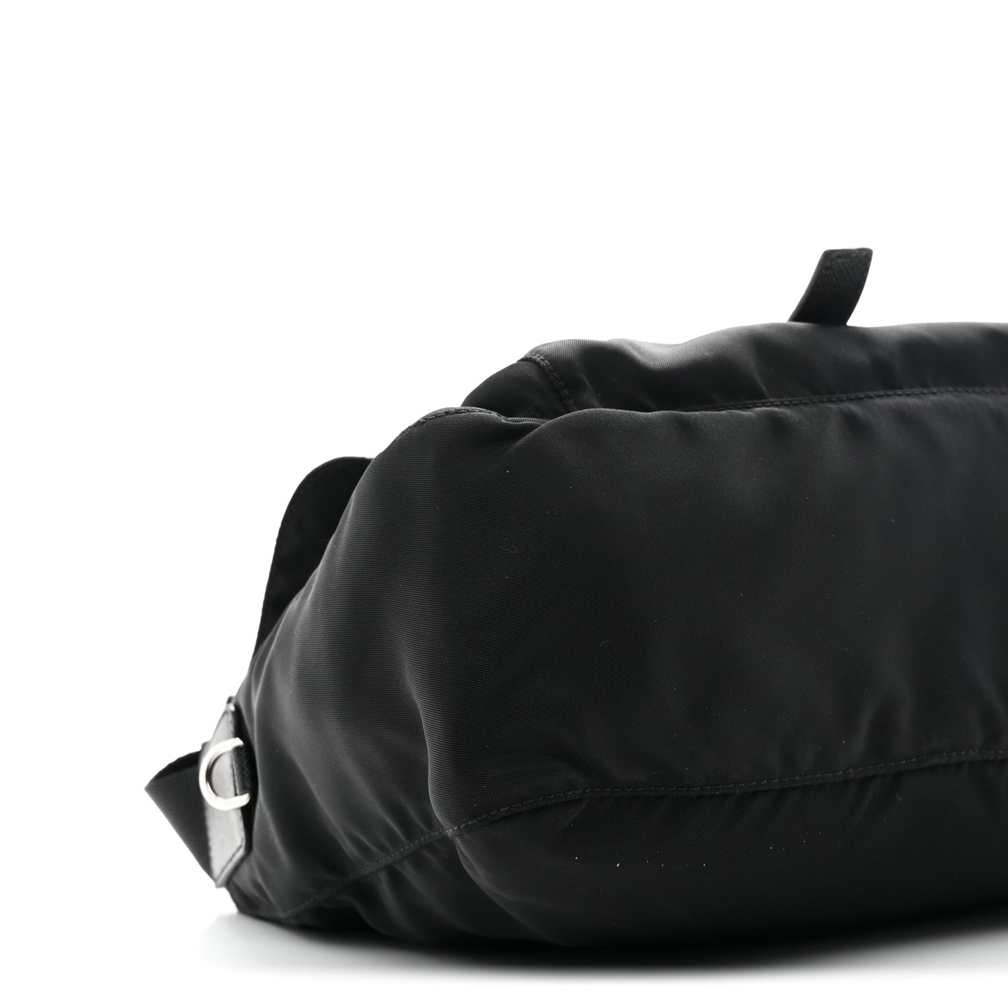 Nylon Vela Saffiano Single Buckle Messenger Shoulder Bag Black