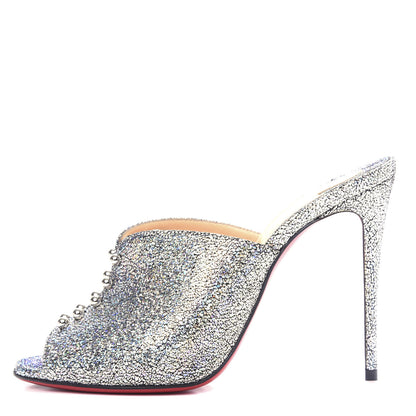 Christian Louboutin Nappa Mica PVC Glitter Predumule 100 Pumps 36 Silver 1 of 9