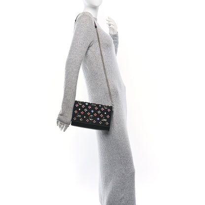 Christian Louboutin Calfskin Spikes Loubinthesky Paloma Clutch Black Multicolor 2 of 9