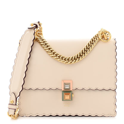 Fendi Vitello Liberty Scalloped Studded Small Kan I Shoulder Bag Camelia 1 of 11