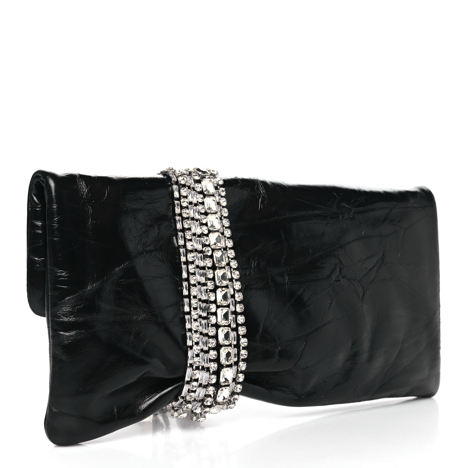 Jimmy Choo Vintage Calfskin Crystal Zandra Clutch Bag Black 3 of 9