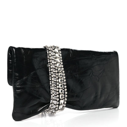 Jimmy Choo Vintage Calfskin Crystal Zandra Clutch Bag Black 3 of 9