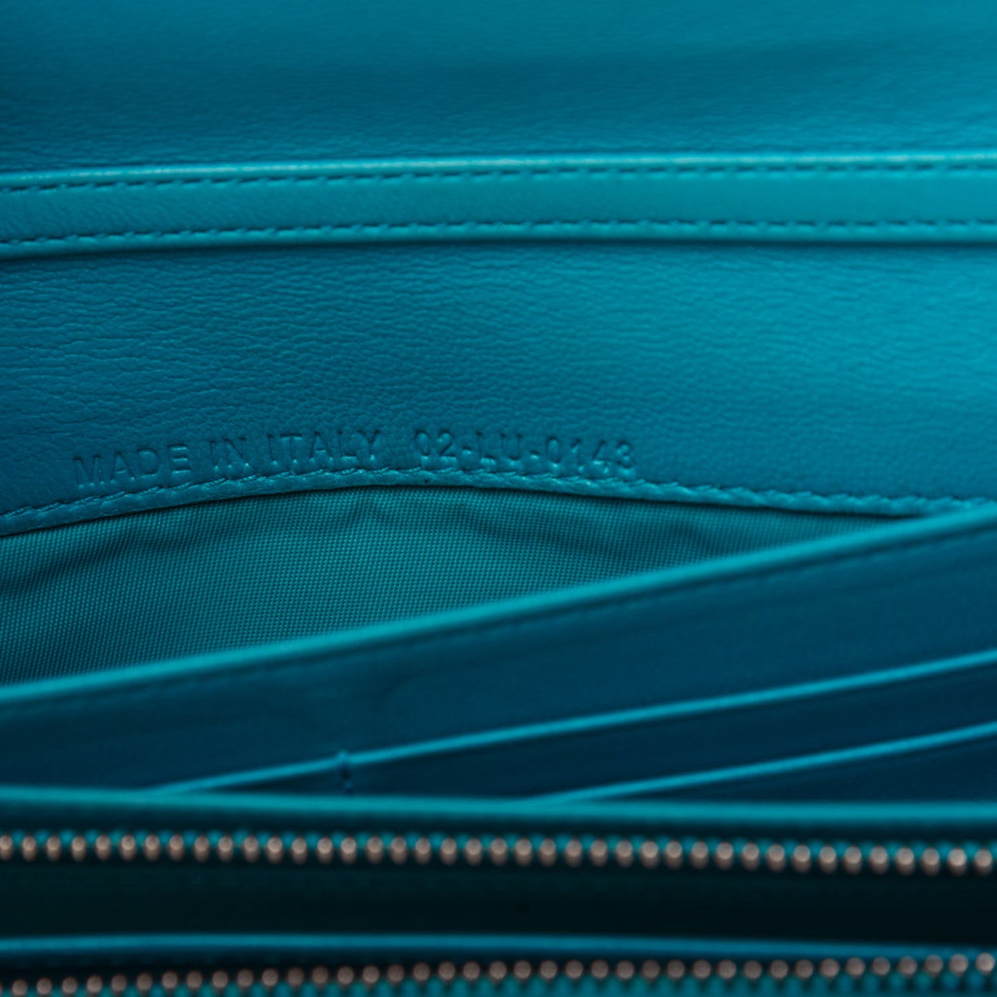 Lambskin Cannage Lady Dior Rendezvous Wallet On Chain Turquoise