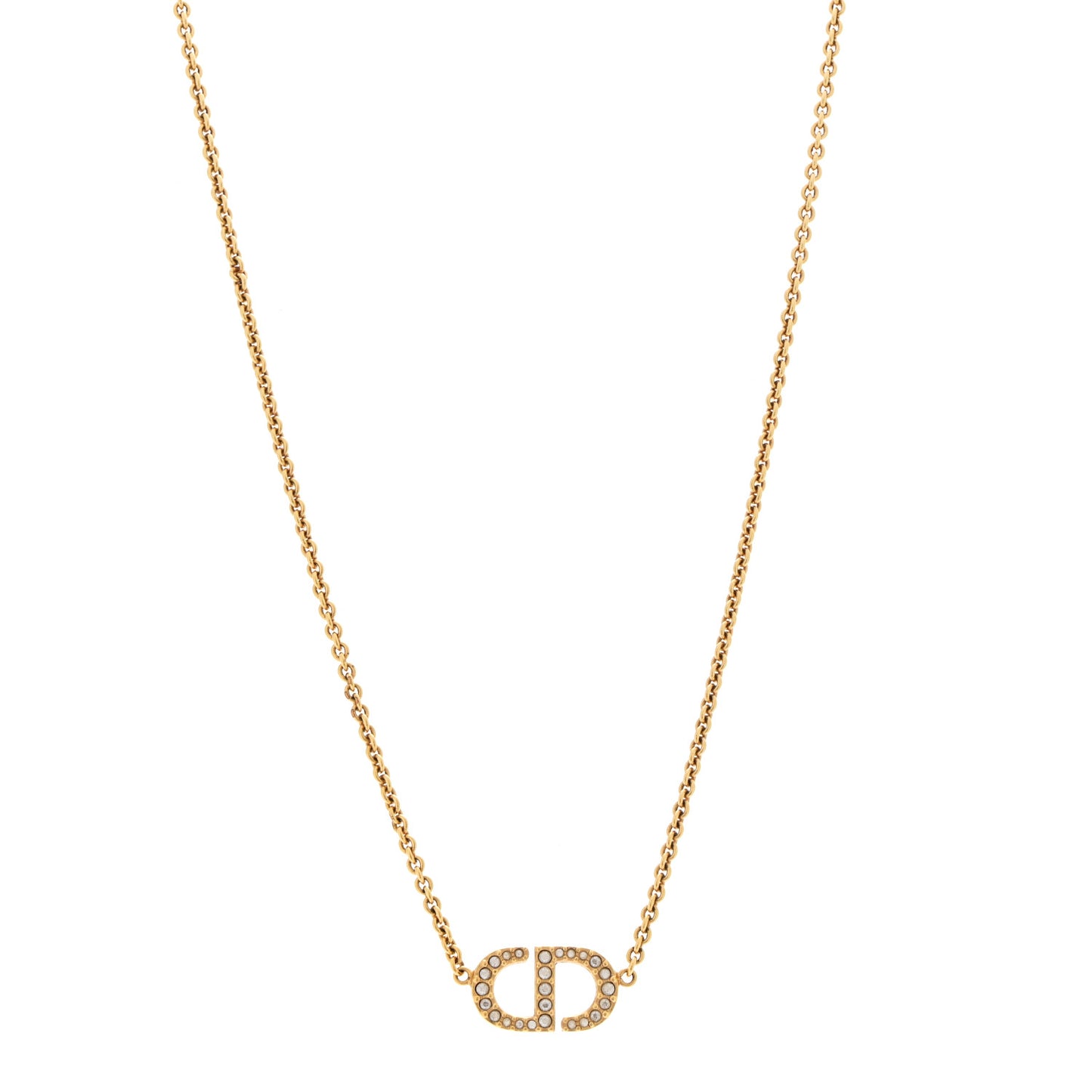 Metal Crystal Clair D Lune Necklace Gold