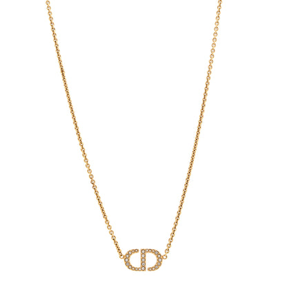 Christian Dior Metal Crystal Clair D Lune Necklace Gold 1 of 7