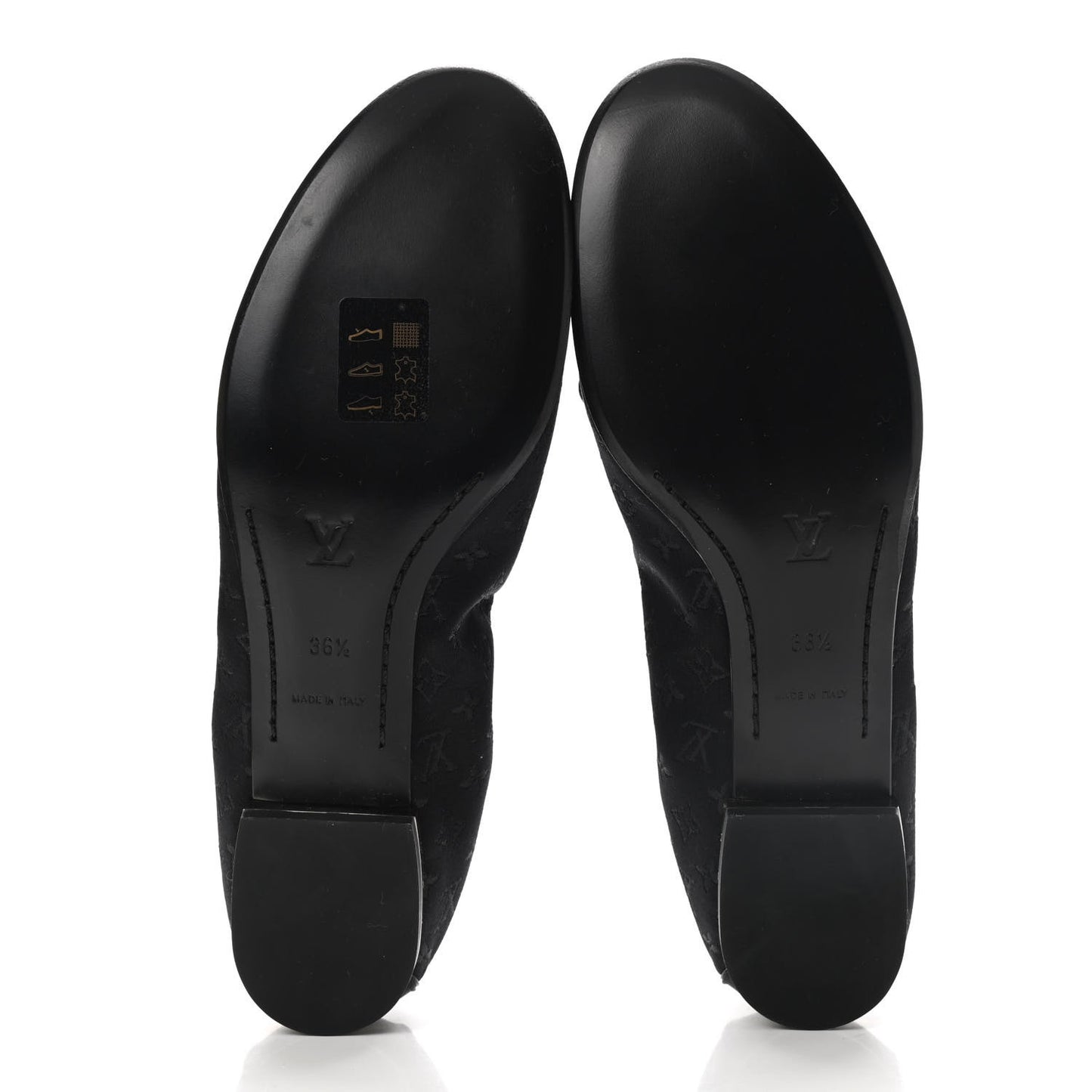 Satin Monogram Ballerina Flats 36.5 Black