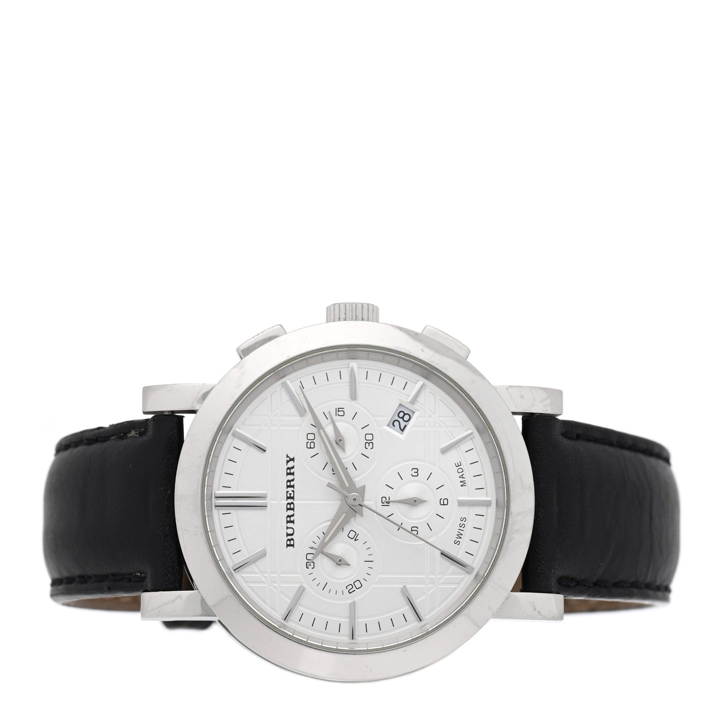 Stainless Steel Calfskin 38mm Heritage Chronograph Quartz Watch BU1361