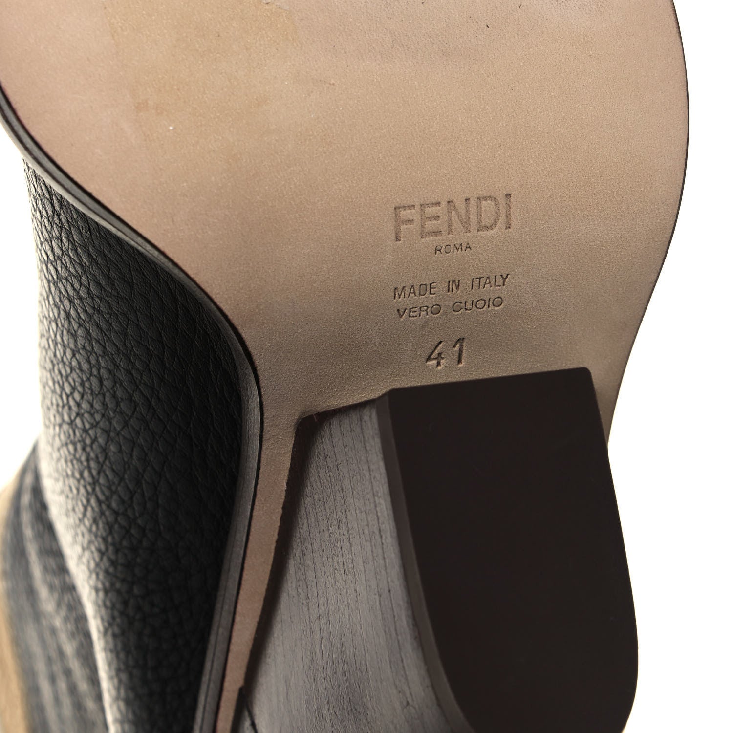 Fendi X FILA Grained Calfskin Mania FF 1974 Embossed Cutwalk Tall Boots 41 Black Zucca White 6 of 7
