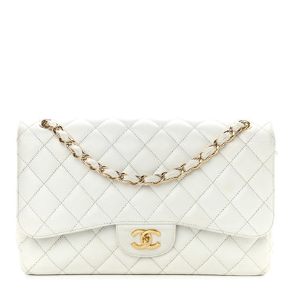 Chanel Caviar Quilted Jumbo Double Flap White 1 of 16