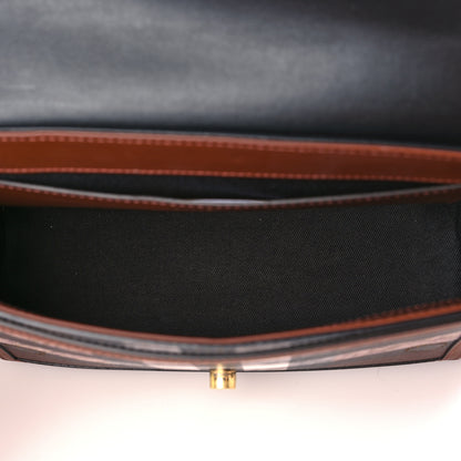 Burberry Coated Canvas Calfskin Vintage Check Medium Note Crossbody Bag Dark Birch Black 5 of 9
