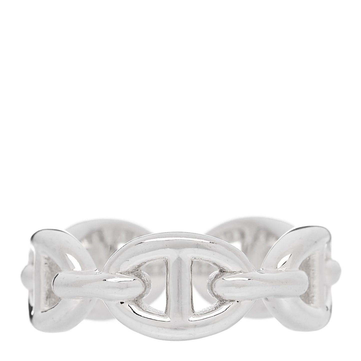 Sterling Silver PM Chaine d'Ancre Enchainee Band Ring 49 5