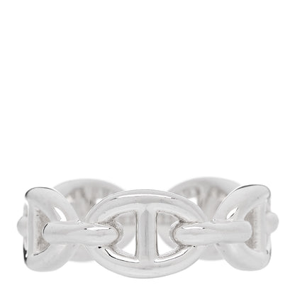 Hermes Sterling Silver PM Chaine d'Ancre Enchainee Band Ring 49 5 1 of 9