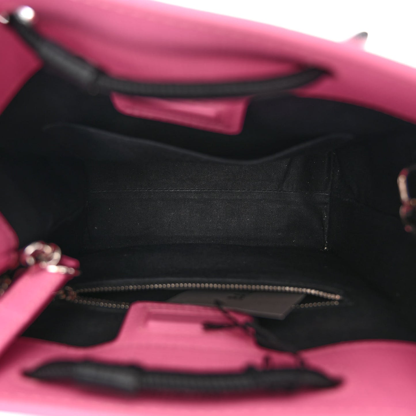 Squared Calfskin Logo Shopping Tote XXS Baby Pink