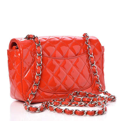 Chanel Patent Calfskin Quilted Mini Rectangular Flap Red 3 of 12