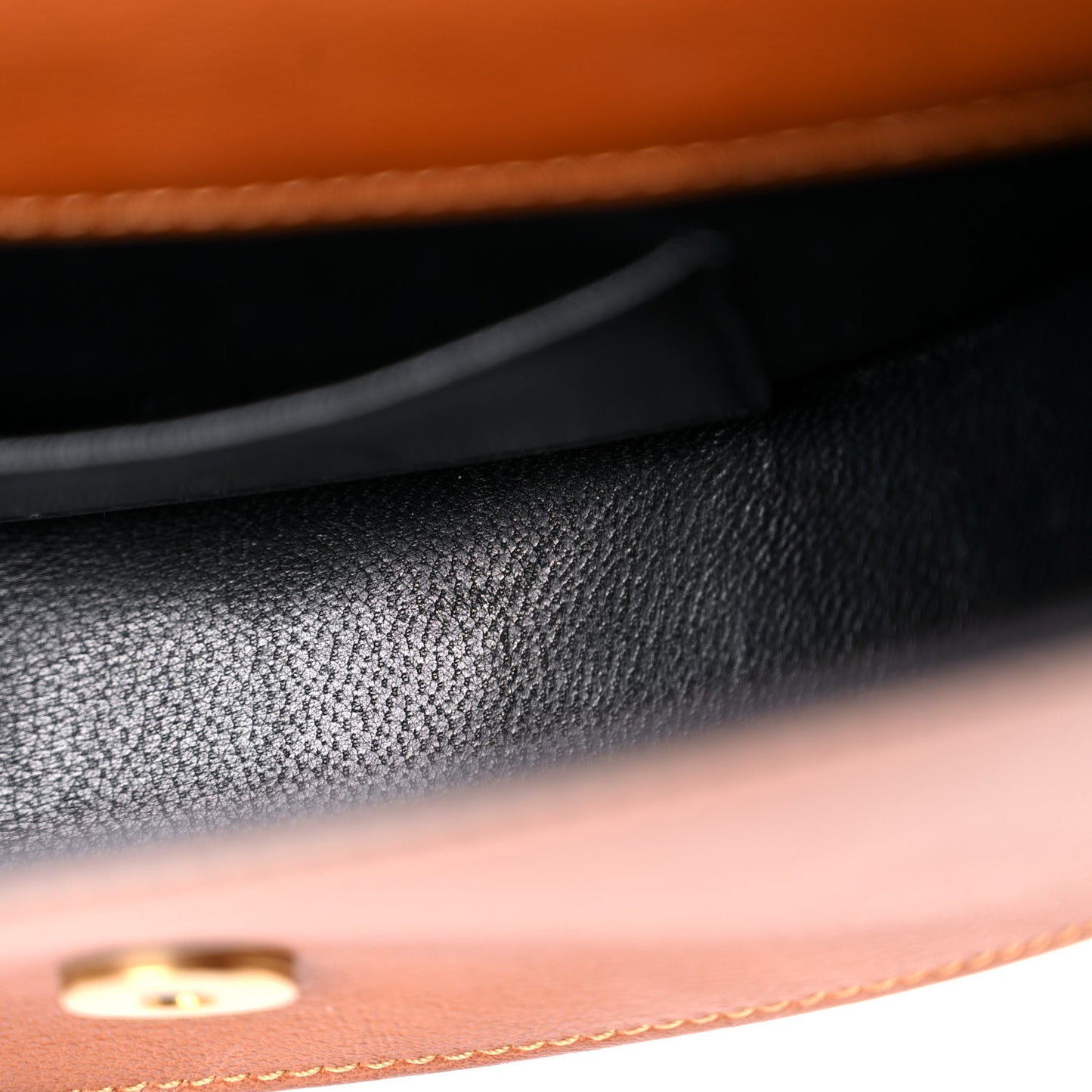 Calfskin Small Nile Bracelet Minaudiere Bag Caramel