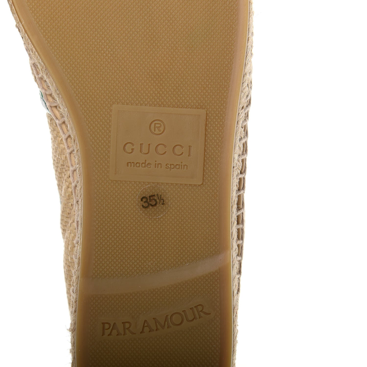Gucci Straw Elaphe Matelasse GG Marmont Espadrilles 35.5 Natural New Shamarock 9 of 11