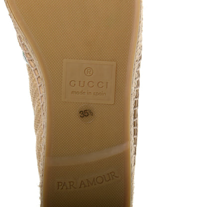 Gucci Straw Elaphe Matelasse GG Marmont Espadrilles 35.5 Natural New Shamarock 9 of 11