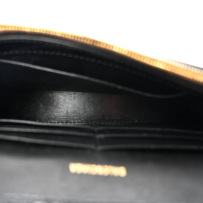 Balenciaga Shiny Calfskin Crocodile Embossed Hourglass Chain Bag Black 5 of 10