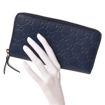 Gucci Guccissima Zip Around Wallet Blue 2 of 8
