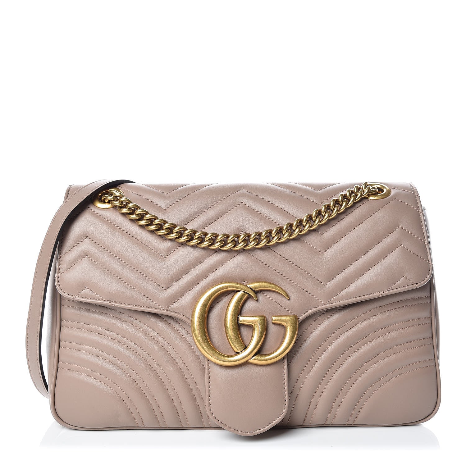 Gucci Calfskin Matelasse Medium GG Marmont Shoulder Bag Porcelain Rose 1 of 8