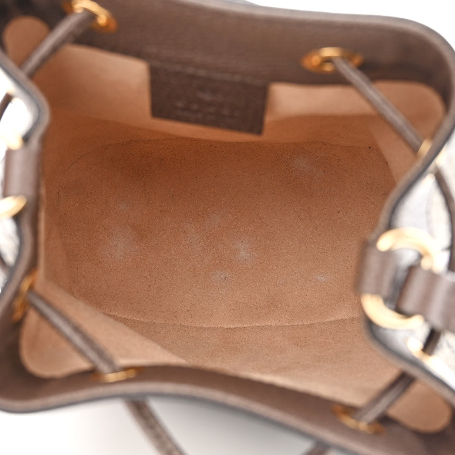 Gucci GG Supreme Monogram Web Mini Ophidia Bucket Bag Brown 5 of 10