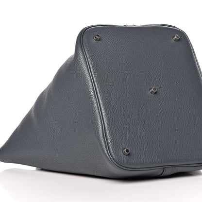 Hermes Taurillon Clemence Picotin Lock 26 GM Bleu Orage 12 of 14