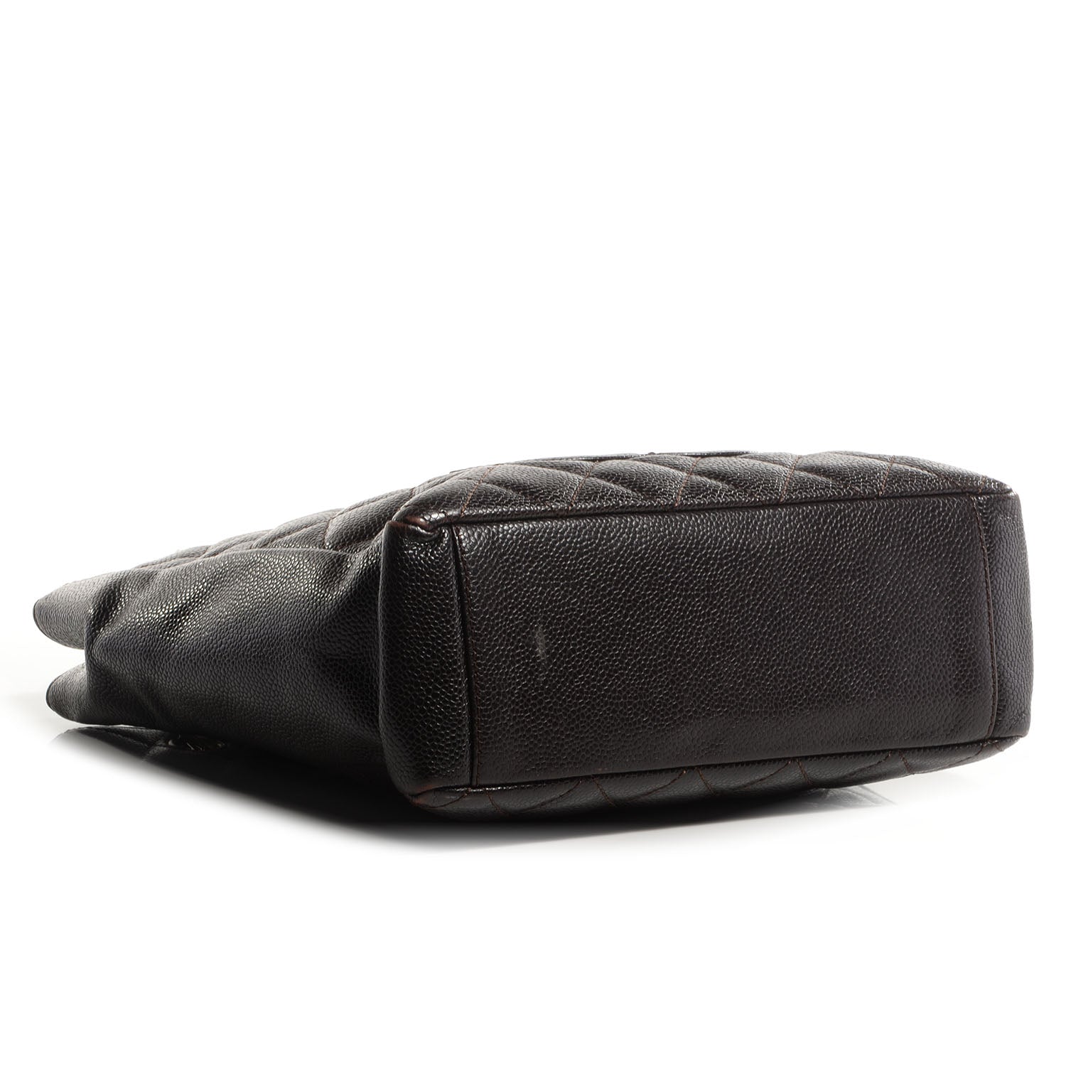 Chanel Caviar Petit Shopping Tote PST Dark Brown 4 of 8