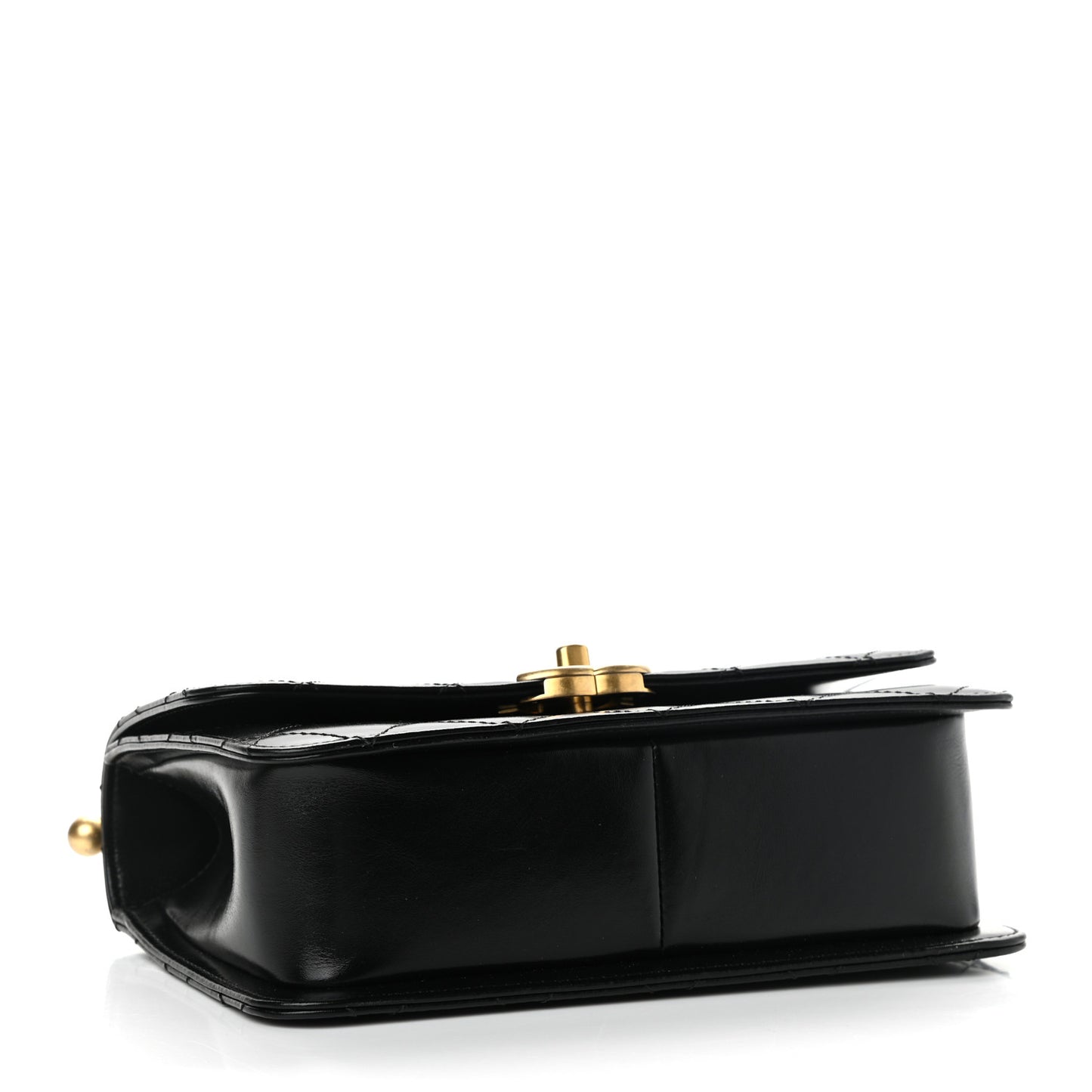 Calfskin Quilted Perfect Fit Flap Black