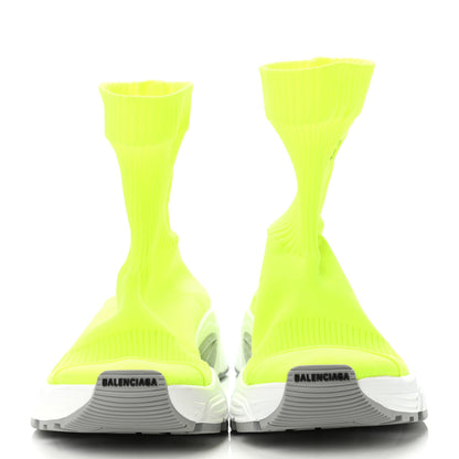 Balenciaga Technical Ribbed 3D Recycled Knit Bi-Color Womens Speed 3.0 Sneakers 36 Fluo Yellow White Grey 2 of 4