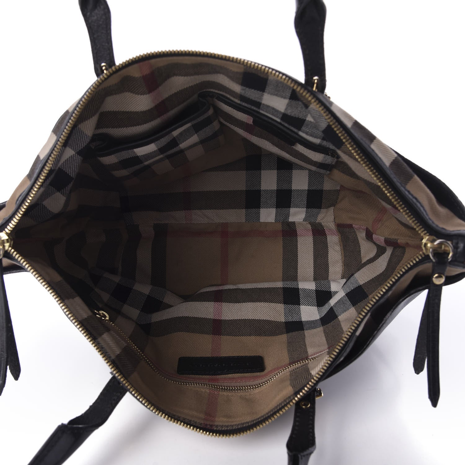 Burberry Calfskin House Check Small Salisbury Tote Black 5 of 13