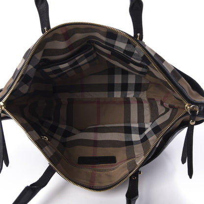 Burberry Calfskin House Check Small Salisbury Tote Black 5 of 13