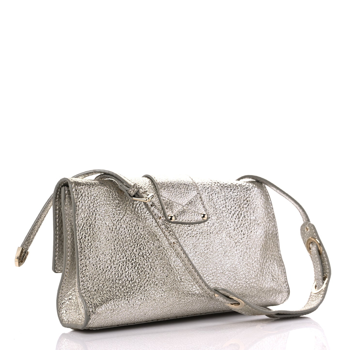 Metallic Calfskin Rebel Bag Silver