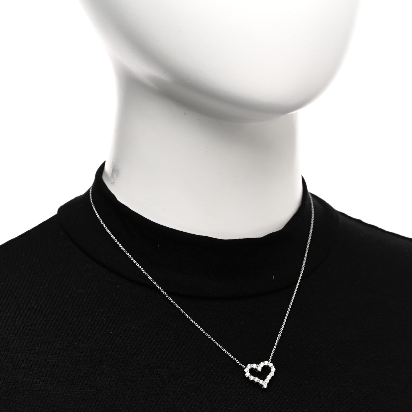Platinum Diamond Small Heart Pendant Necklace