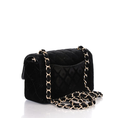 Chanel Velvet Quilted Mini Rectangular Flap Black 3 of 8