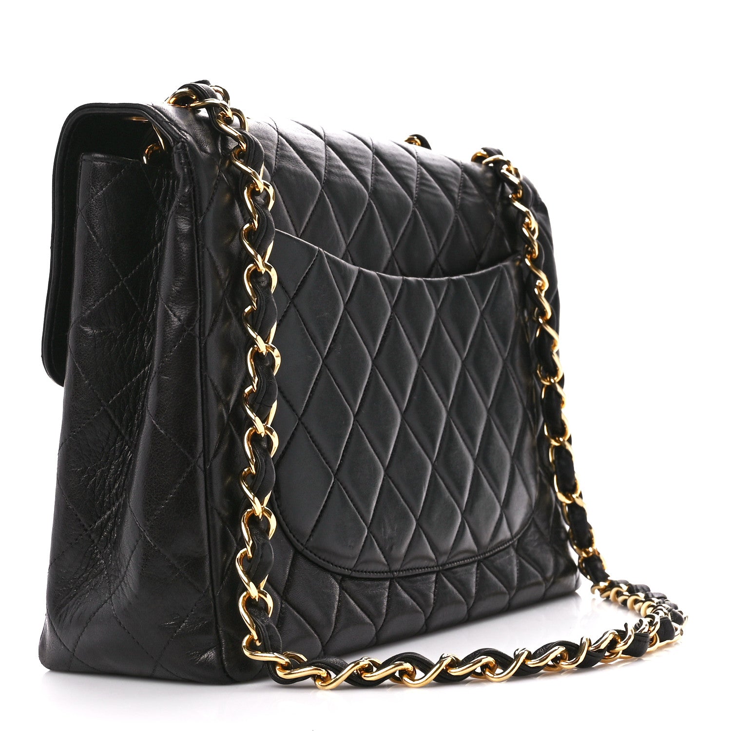 Chanel Lambskin Quilted XL Jumbo Single Flap Black 3 of 13