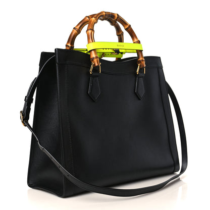Gucci Calfskin Medium Diana Tote Bag Black Yellow Fluo 3 of 9