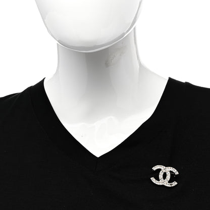 Chanel Crystal Baguette CC Mini Brooch Silver 2 of 5