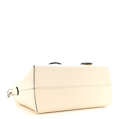 Fendi Vitello King Logo Embossed Medium By The Way Boston Bag White Ice 4 of 12